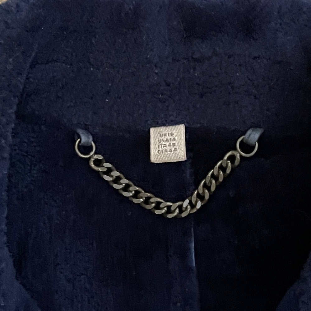 Burberry | Blue Merino Shearling Moto/Biker Jacket, Sz 14 (fits 6-8*) ♥ NWOT - Picture 9 of 11